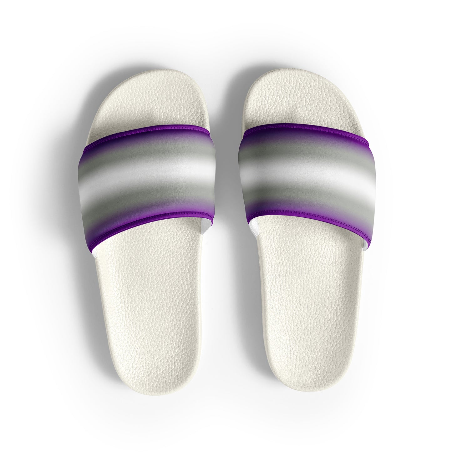 Greysexual Pride Mens Slides Sandals White Greysexual mens-slides-white-front-660b500f42098