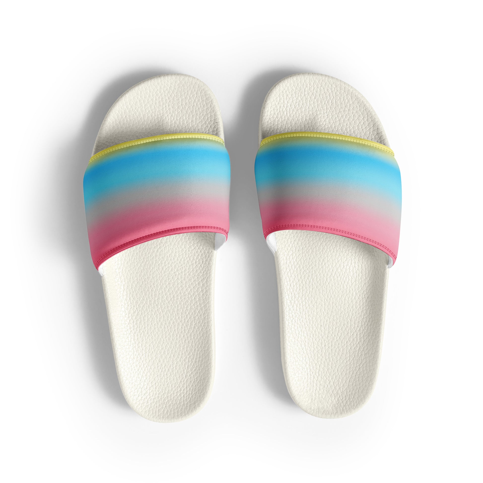 Genderflux Pride Mens Slides Sandals White Genderflux mens-slides-white-front-660b5538d05e1