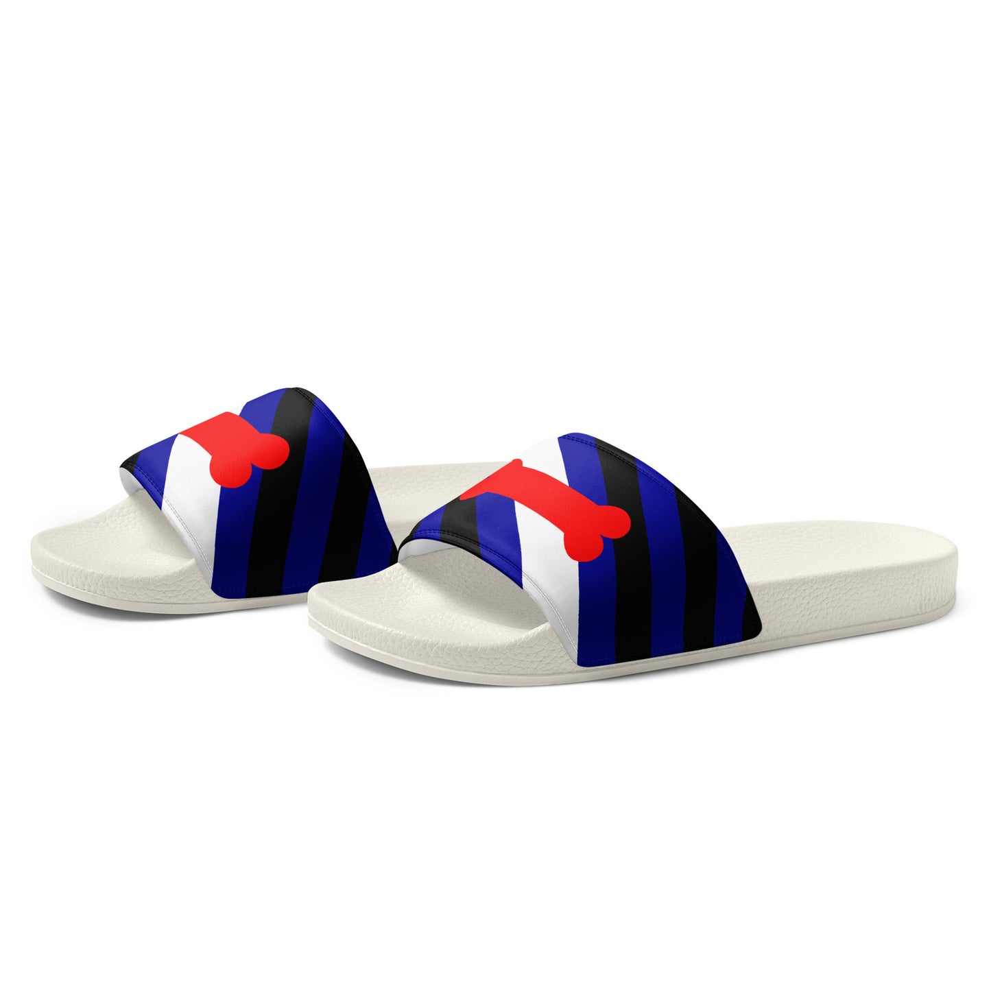 Puppy Pup Play Mens Slides Sandals mens-slides-white-left-front-660b4e213963f