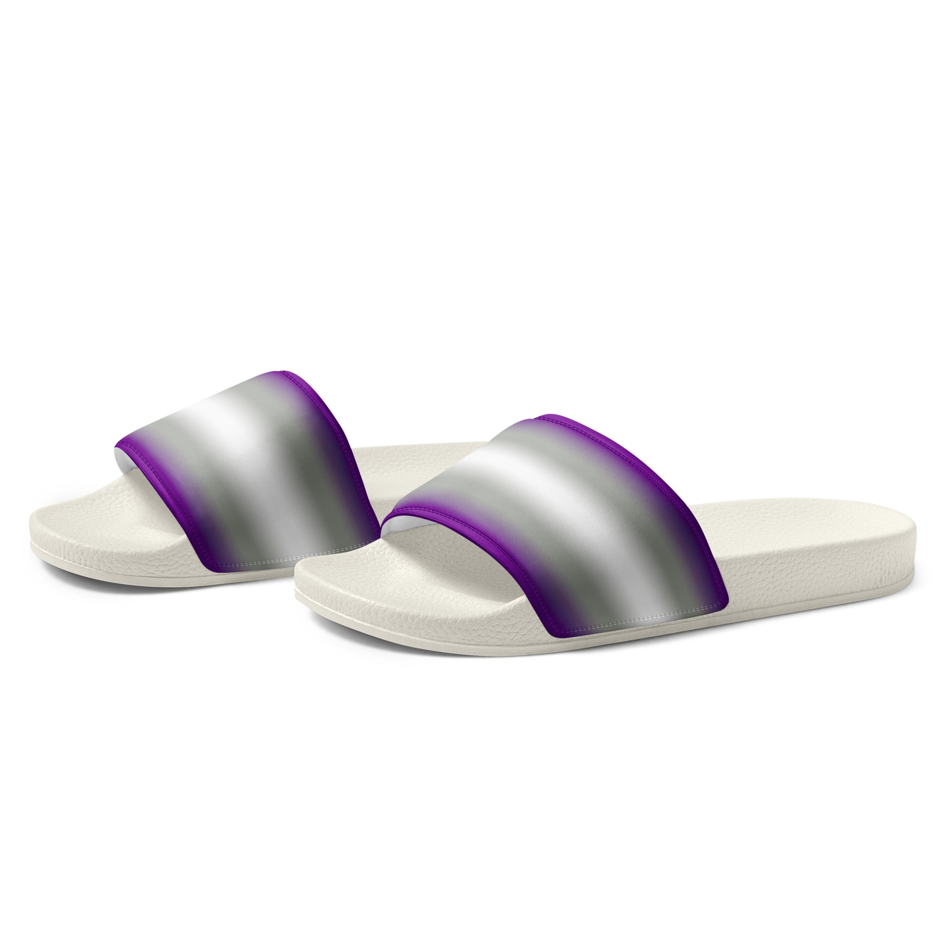 Greysexual Pride Mens Slides Sandals mens-slides-white-left-front-660b500f42207