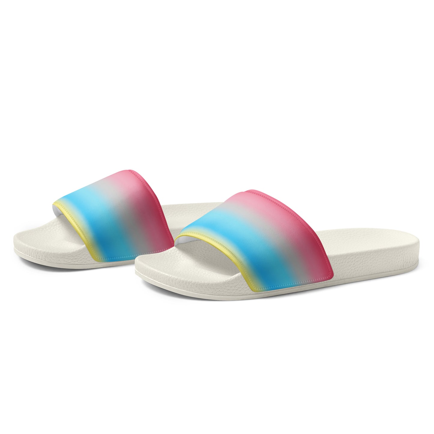 Genderflux Pride Mens Slides Sandals mens-slides-white-left-front-660b5538d0890