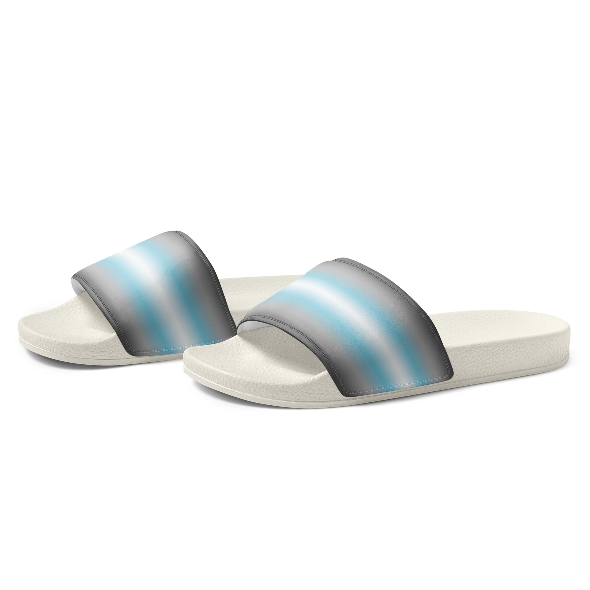 Demiboy Pride Mens Slides Sandals mens-slides-white-left-front-660b57cd9223a