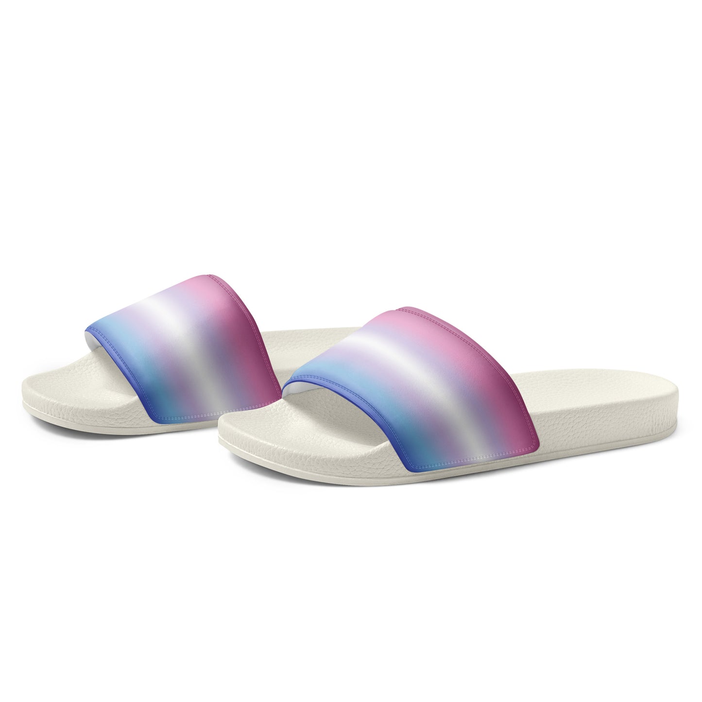 Bigender Pride Mens Slides Sandals mens-slides-white-left-front-660b587479f0e