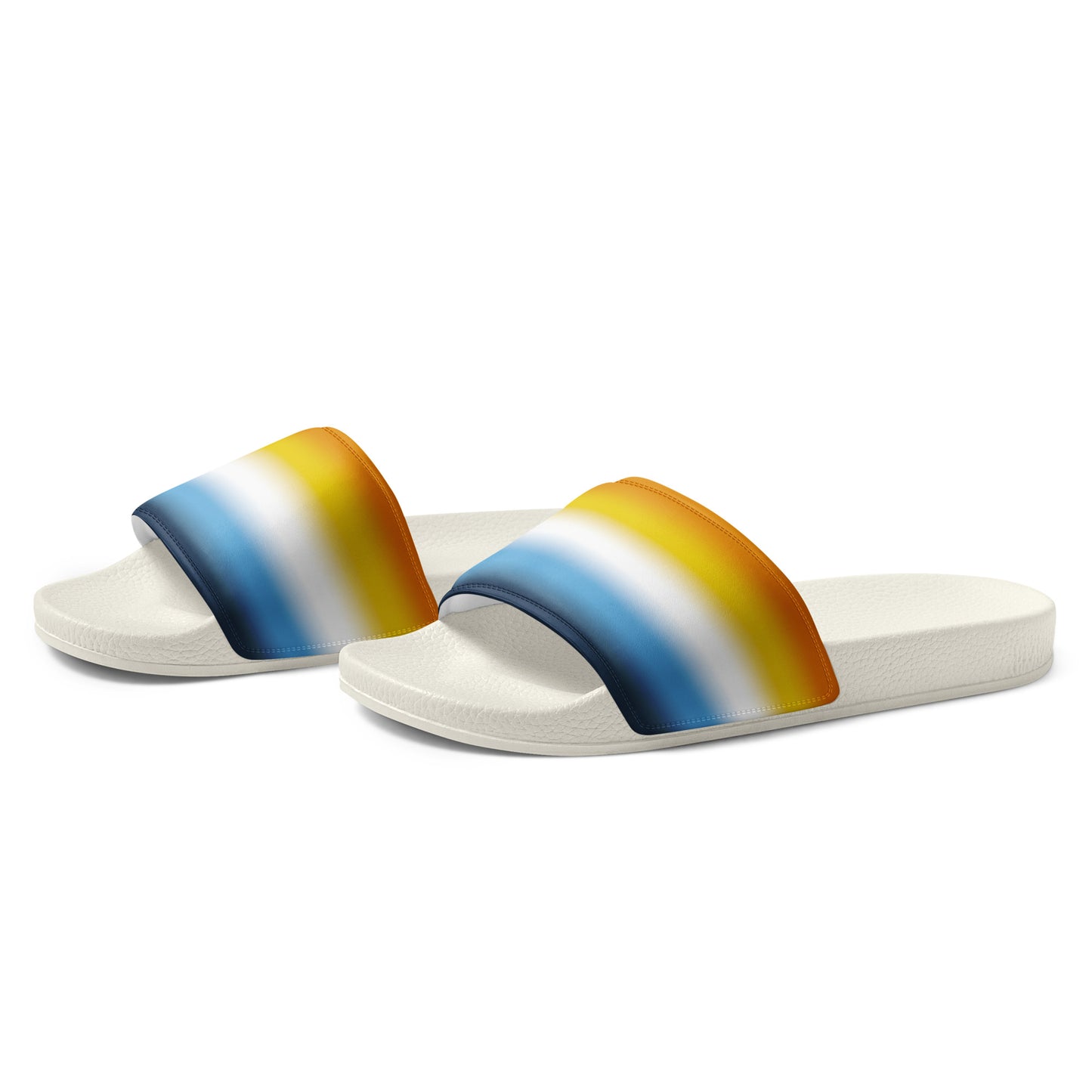 Aroace Pride Mens Slides Sandals mens-slides-white-left-front-660b5917efc1a