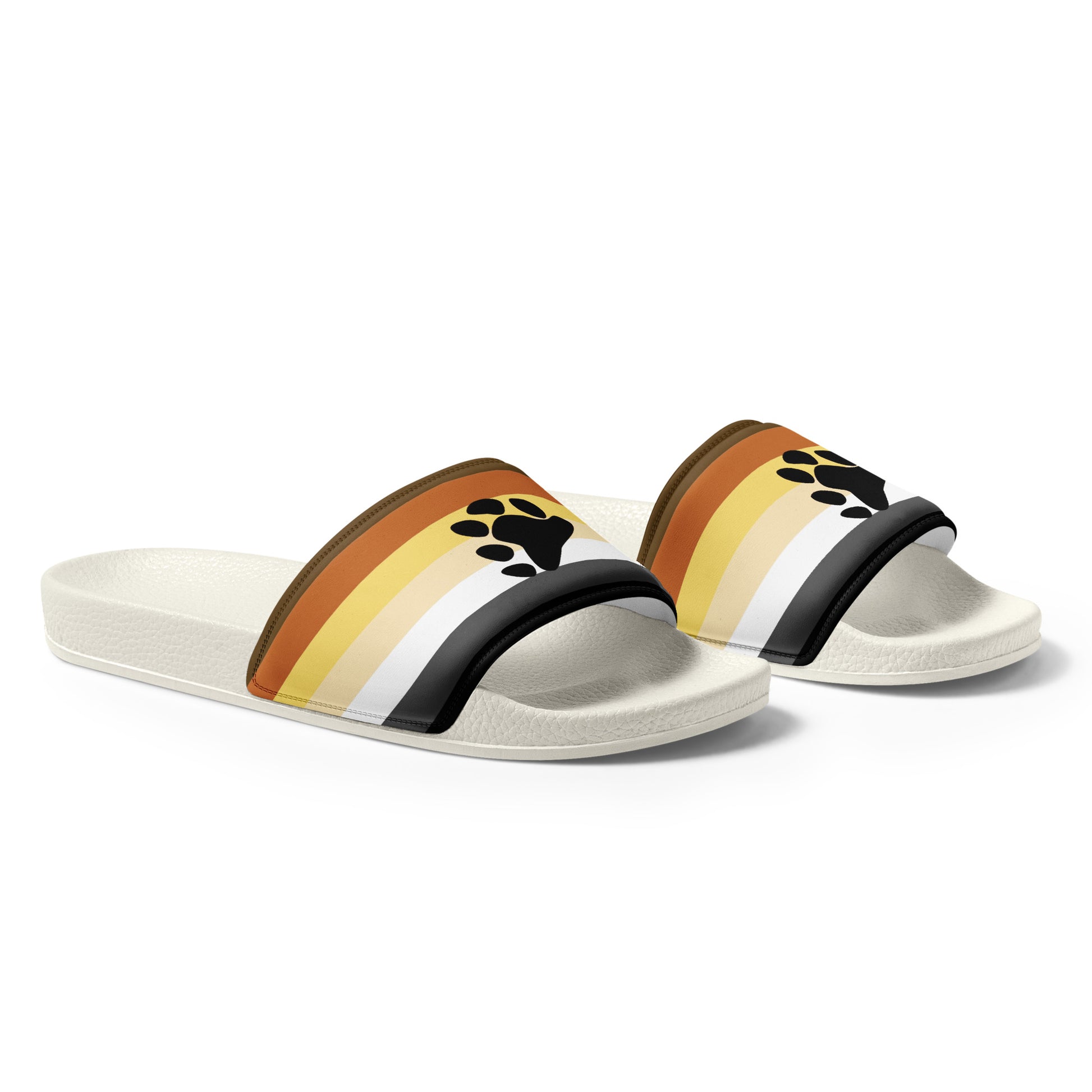 Gay Bear Pride Men’s Slides Sandals mens-slides-white-right-front-660b4dc79e089