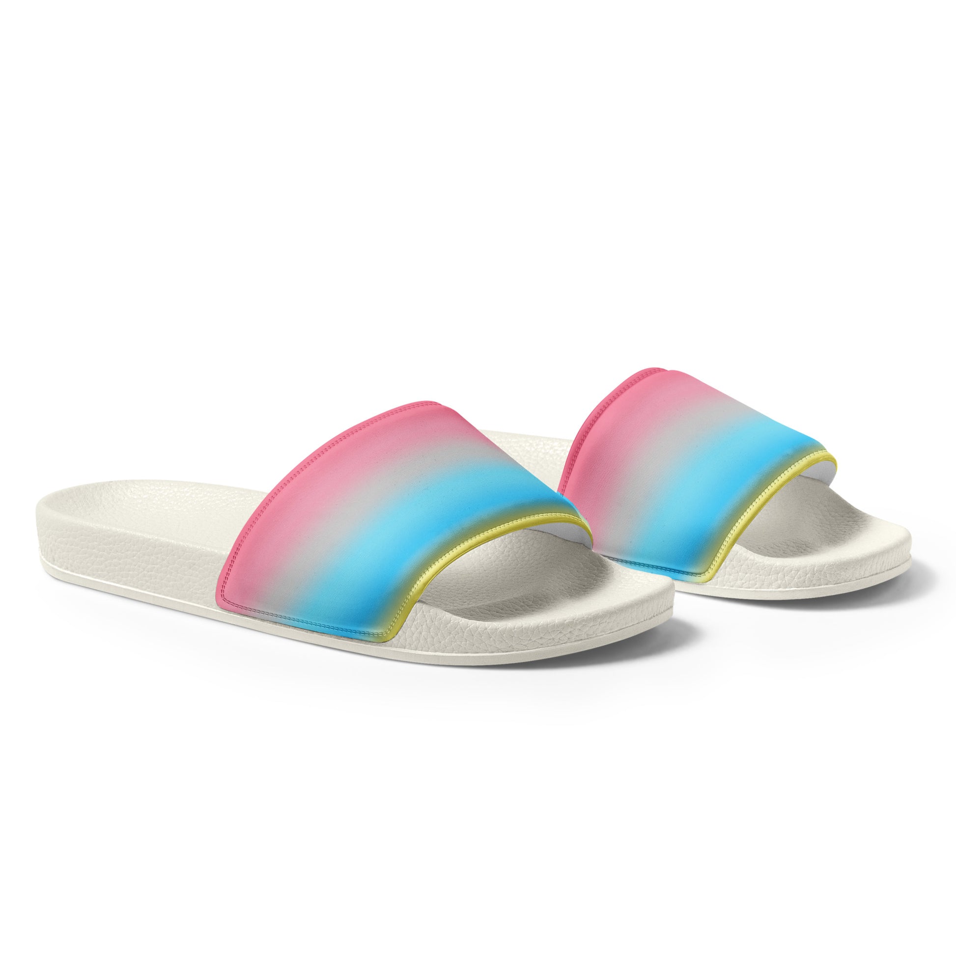 Genderflux Pride Mens Slides Sandals mens-slides-white-right-front-660b5538d09d5