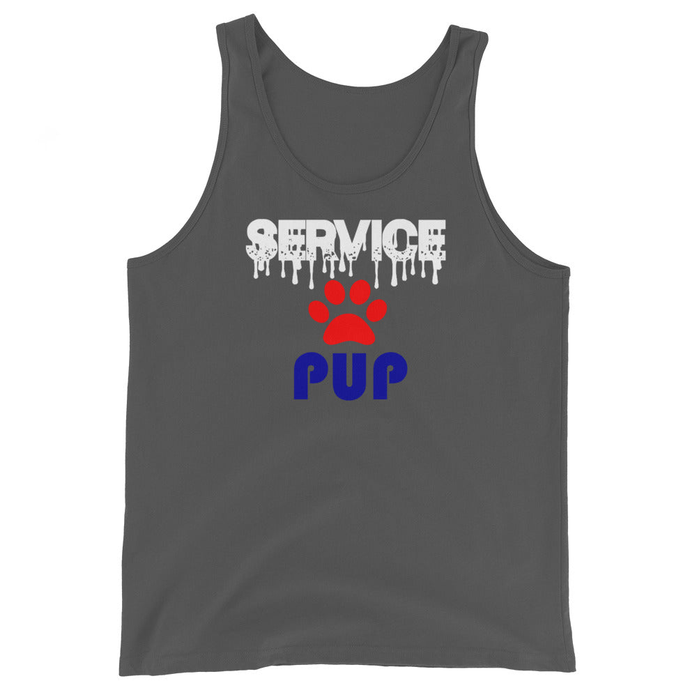 Puppy Play Tank Top Service Pup Asphalt mens-staple-tank-top-asphalt-front-648cf476a0f3b