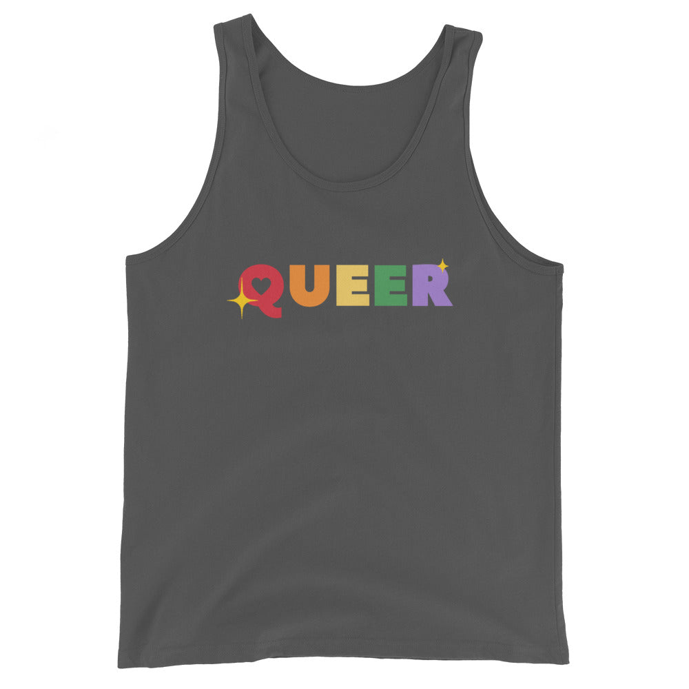 LGBTQ Pride Tank Top - Queer Asphalt Pride mens-staple-tank-top-asphalt-front-648d051b9c1c8