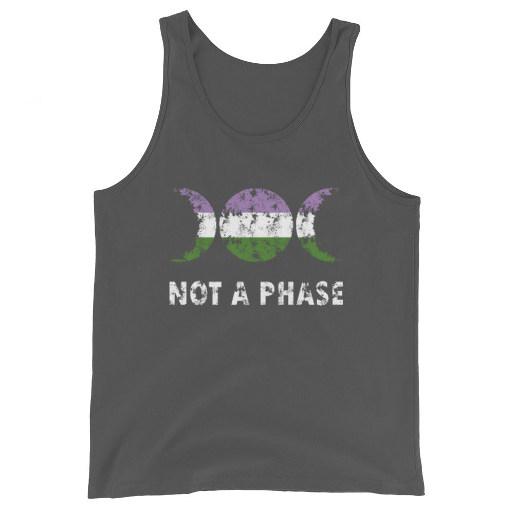 Genderqueer Pride Tank Top - Not a Phase Asphalt Genderqueer mens-staple-tank-top-asphalt-front-648d0aa56a70e