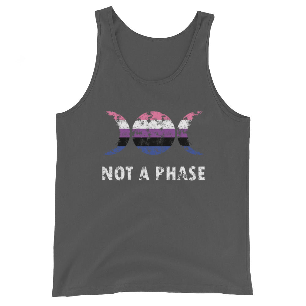 Genderfluid Pride Tank Top - Not A Phase Asphalt Genderfluid mens-staple-tank-top-asphalt-front-648d0e1d79257