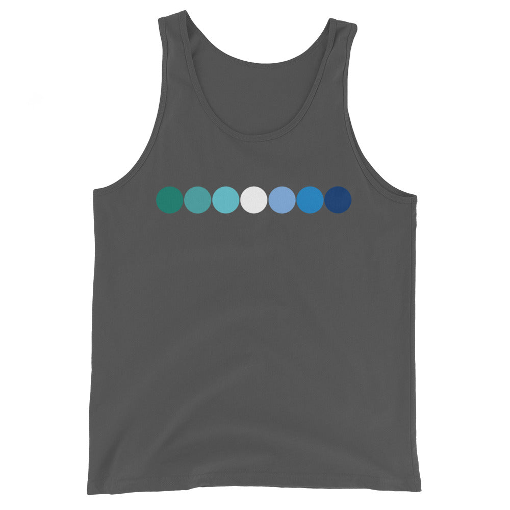 Gay MLM Vincian Pride Tank Top - Circles Asphalt Gay mens-staple-tank-top-asphalt-front-648d177619b03