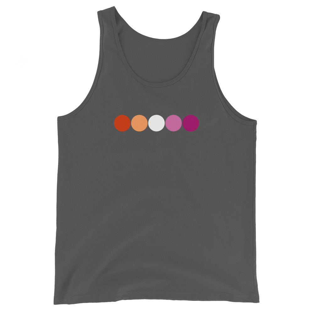 Lesbian Pride Tank Top - Circles Asphalt Lesbian mens-staple-tank-top-asphalt-front-648d184528e5f