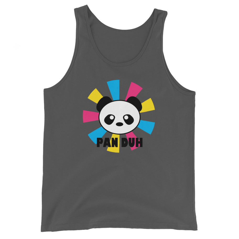 Pansexual Pan Pride Tank Top - Pan Duh Asphalt Pansexual mens-staple-tank-top-asphalt-front-648d1942dbd35