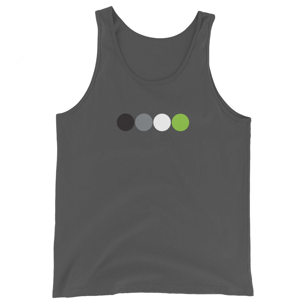 Agender Pride Tank Top with Circles Asphalt Agender mens-staple-tank-top-asphalt-front-648d1ee8a6840