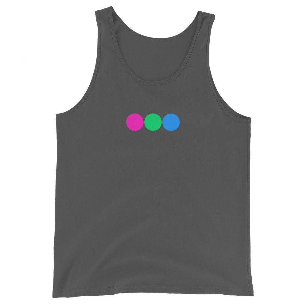 Polysexual Poly Pride Tank Top - Circles Asphalt Polysexual mens-staple-tank-top-asphalt-front-648d206323bb2