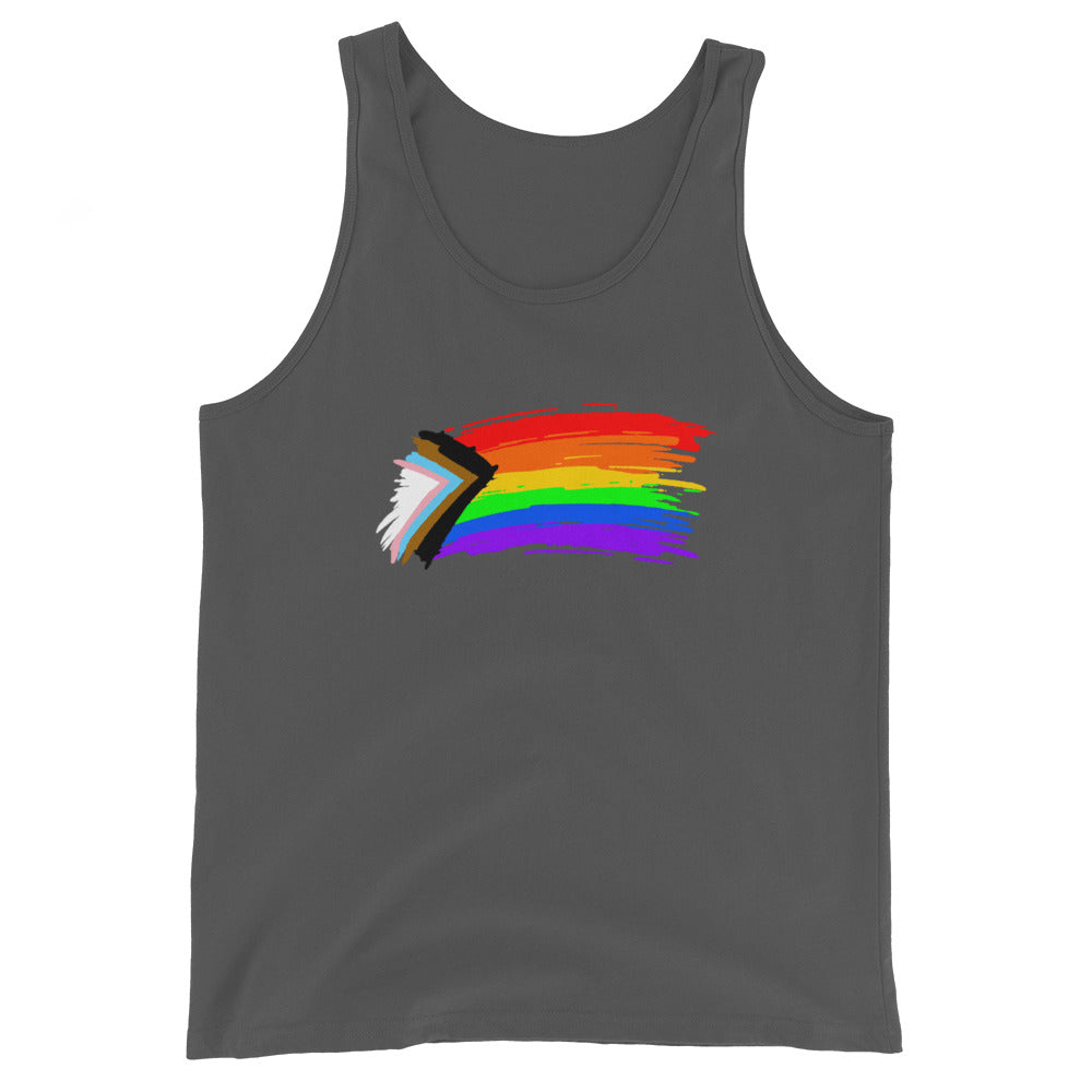 LGBTQ Pride Tank Top - Progress Paint Asphalt Pride mens-staple-tank-top-asphalt-front-648f976f7c1b5