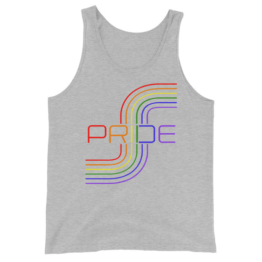 LGBTQ Pride Tank Top - Mod Line Art Athletic Heather Pride mens-staple-tank-top-athletic-heather-front-648ce972e4bd0