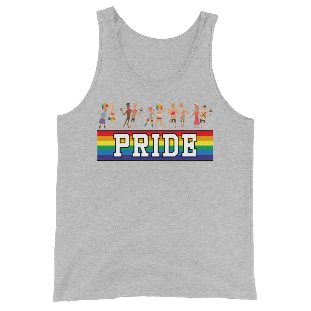 LGBTQ Pride Tank Top - Pride Parade Athletic Heather Pride mens-staple-tank-top-athletic-heather-front-648cf355b8840