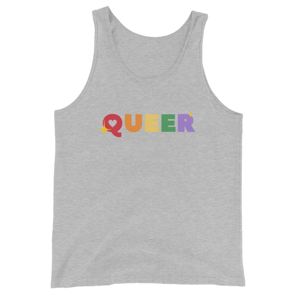 LGBTQ Pride Tank Top - Queer Athletic Heather Pride mens-staple-tank-top-athletic-heather-front-648d051b9c3a2