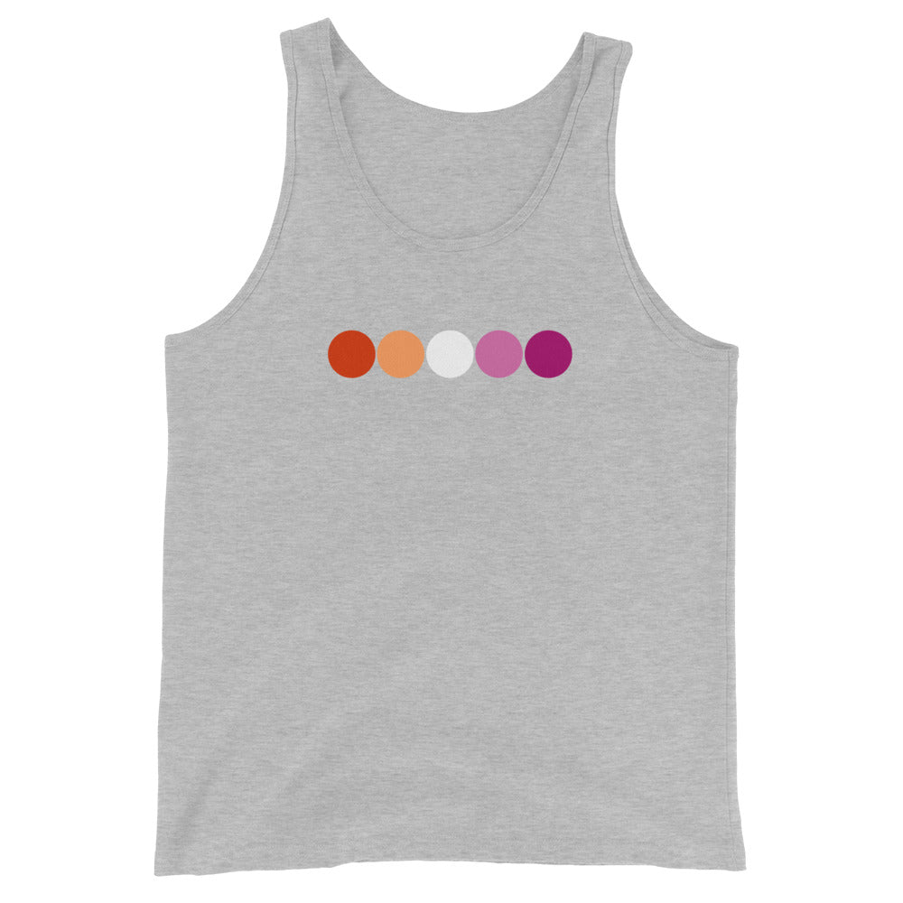 Lesbian Pride Tank Top - Circles Athletic Heather Lesbian mens-staple-tank-top-athletic-heather-front-648d184525b8c