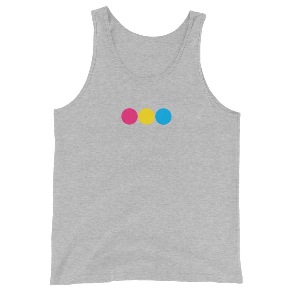 Pansexual Pan Pride Tank Top - Circles Athletic Heather Pansexual mens-staple-tank-top-athletic-heather-front-648d1c44b4586