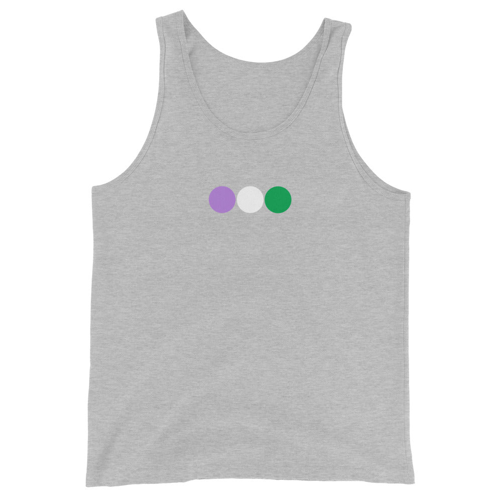 Genderqueer Pride Tank Top - Circles Athletic Heather Genderqueer mens-staple-tank-top-athletic-heather-front-648d1cc2d7a91