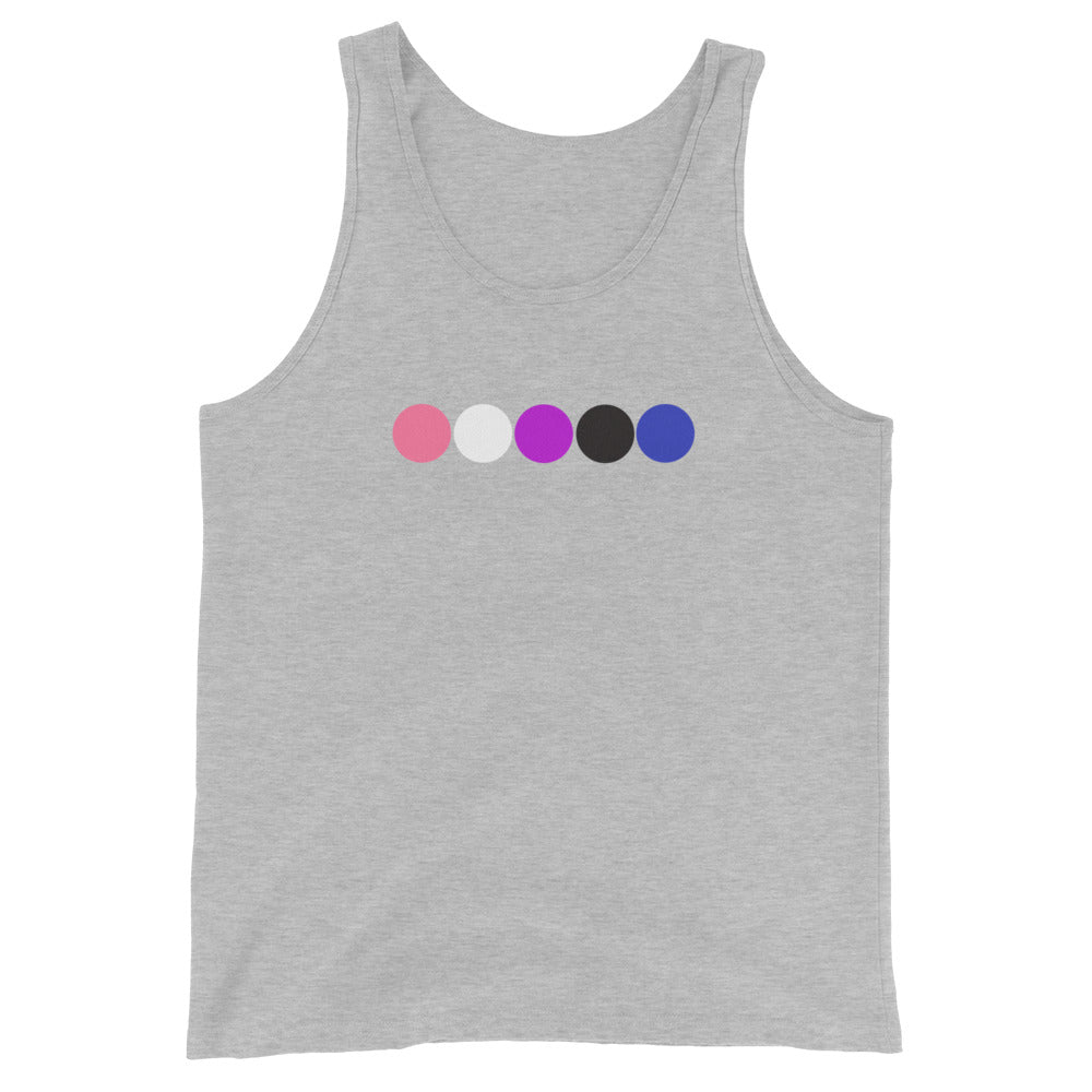 Genderfluid Pride Tank Top - Circles Athletic Heather Genderfluid mens-staple-tank-top-athletic-heather-front-648d1e396a869