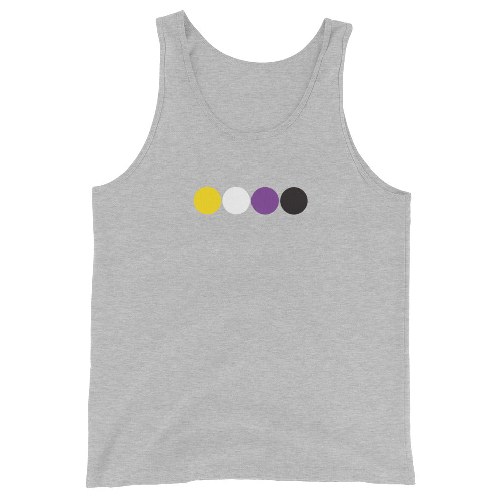 Nonbinary Enby Pride Tank Top - Circles Athletic Heather Nonbinary mens-staple-tank-top-athletic-heather-front-648d1fcf5d239