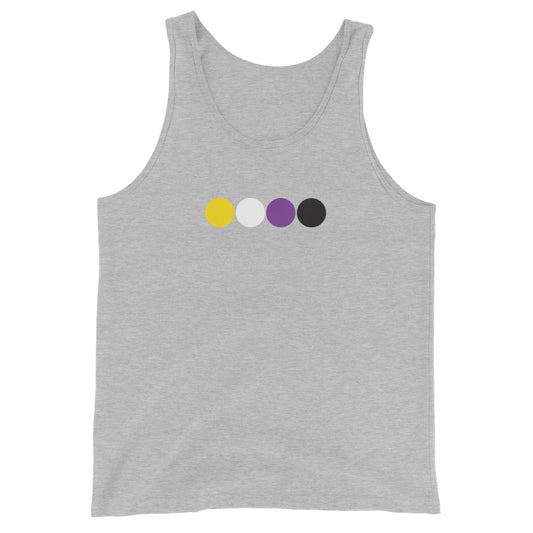 Nonbinary Enby Pride Tank Top - Circles Athletic Heather Nonbinary mens-staple-tank-top-athletic-heather-front-648d1fcf5d239