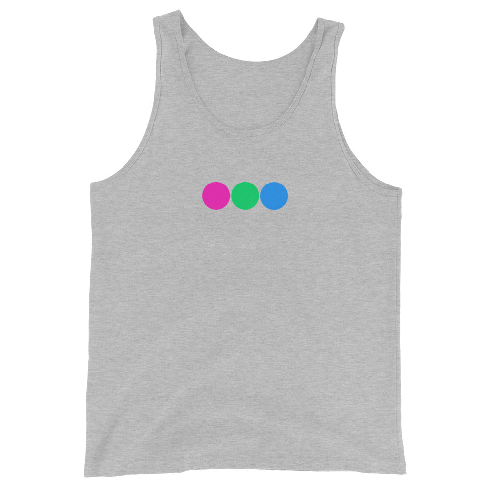 Polysexual Poly Pride Tank Top - Circles Athletic Heather Polysexual mens-staple-tank-top-athletic-heather-front-648d206323d65