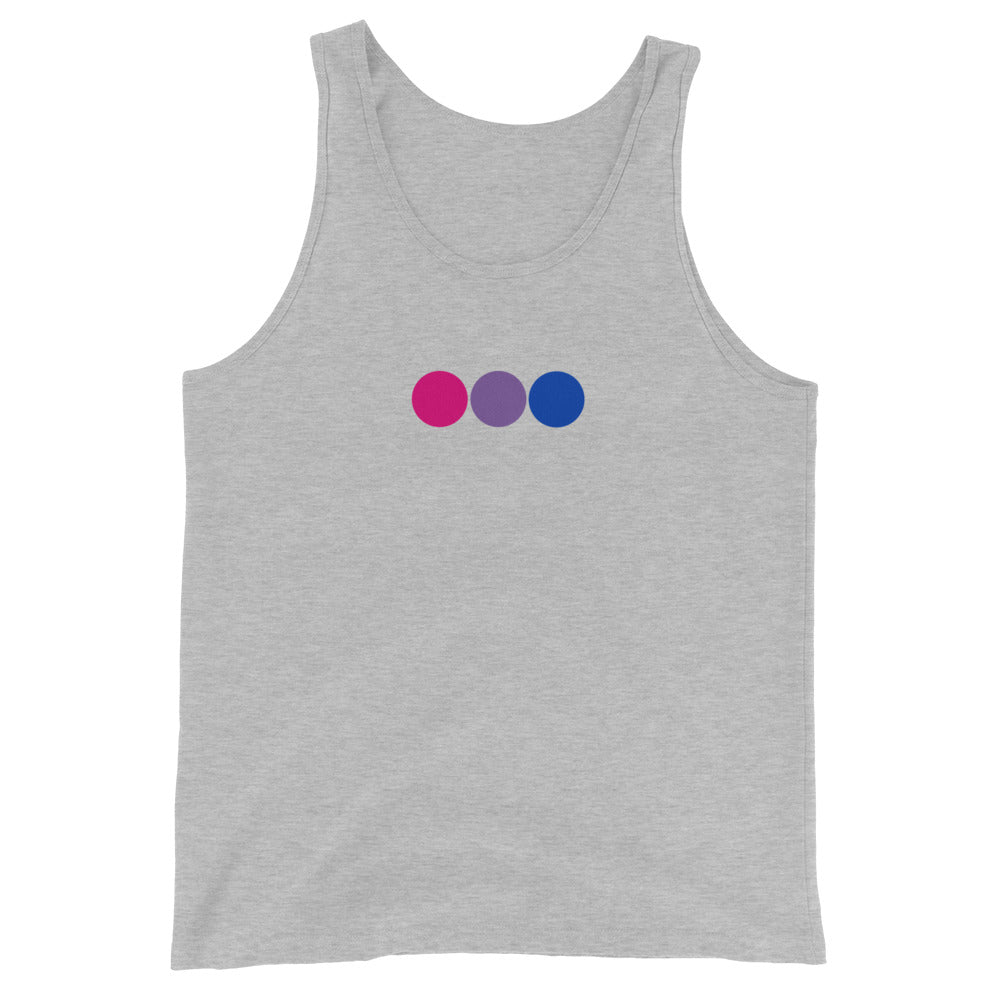 Bisexual Bi Pride Tank Top with Circles Athletic Heather Bisexual mens-staple-tank-top-athletic-heather-front-648d20fcea698