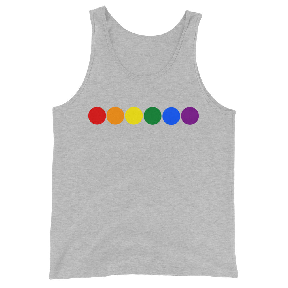 LGBTQ Pride Tank Top - Rainbow Circles Athletic Heather Pride mens-staple-tank-top-athletic-heather-front-648d22741886e