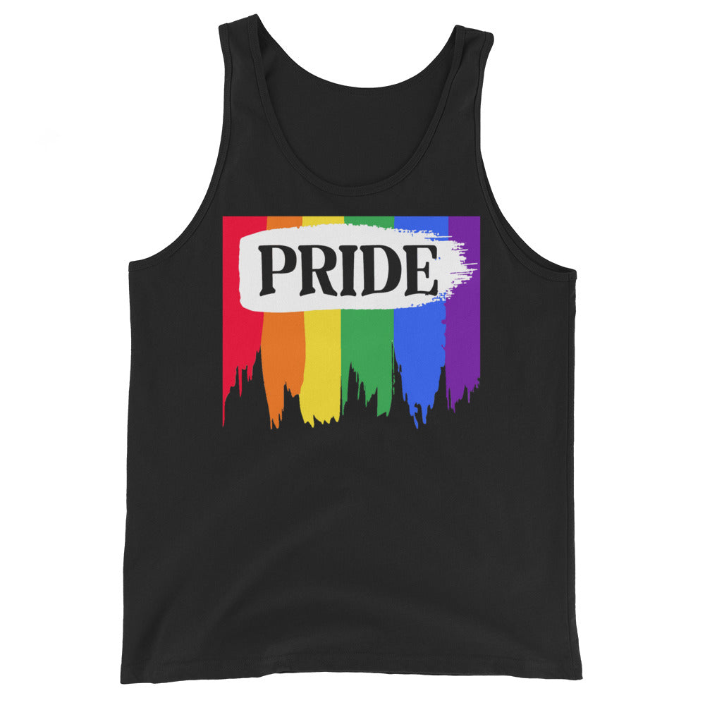 LGBTQ Pride Tank Top - Paint Black Pride mens-staple-tank-top-black-front-648cf0702f821