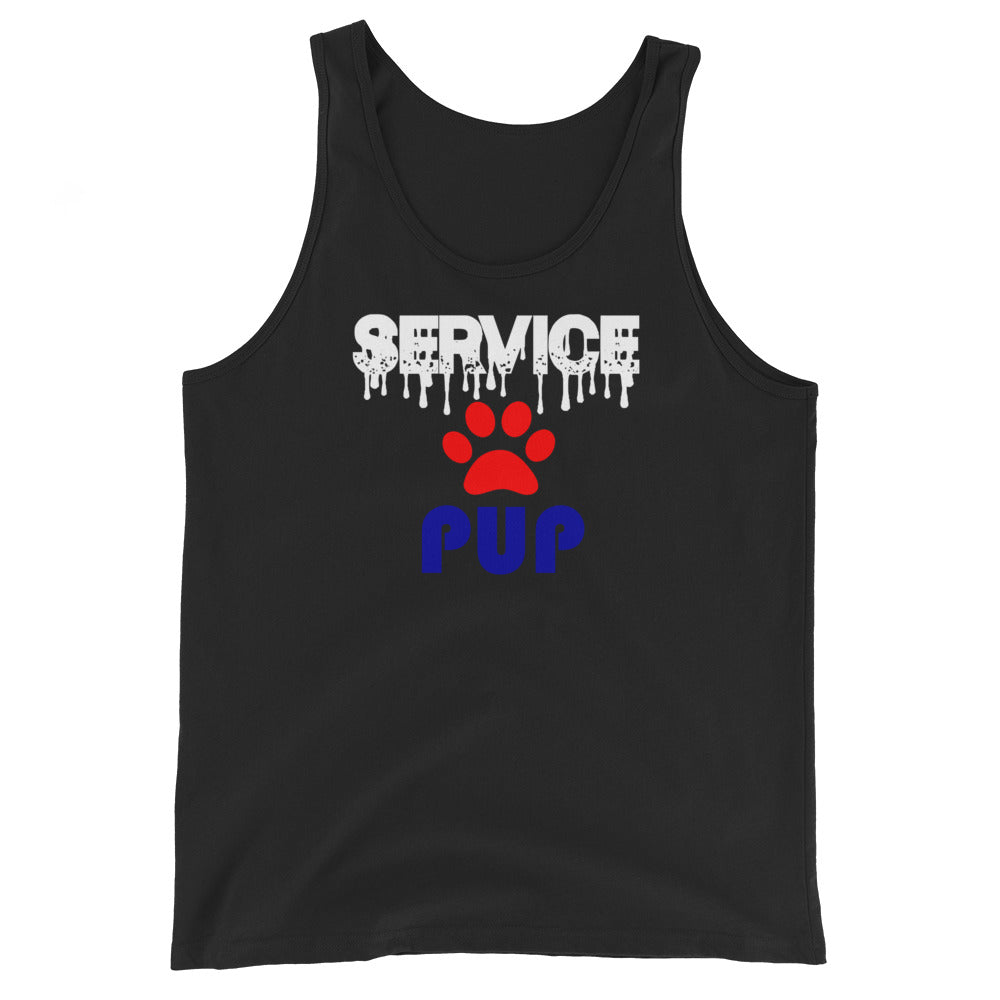 Puppy Play Tank Top Service Pup Black mens-staple-tank-top-black-front-648cf4769fd47