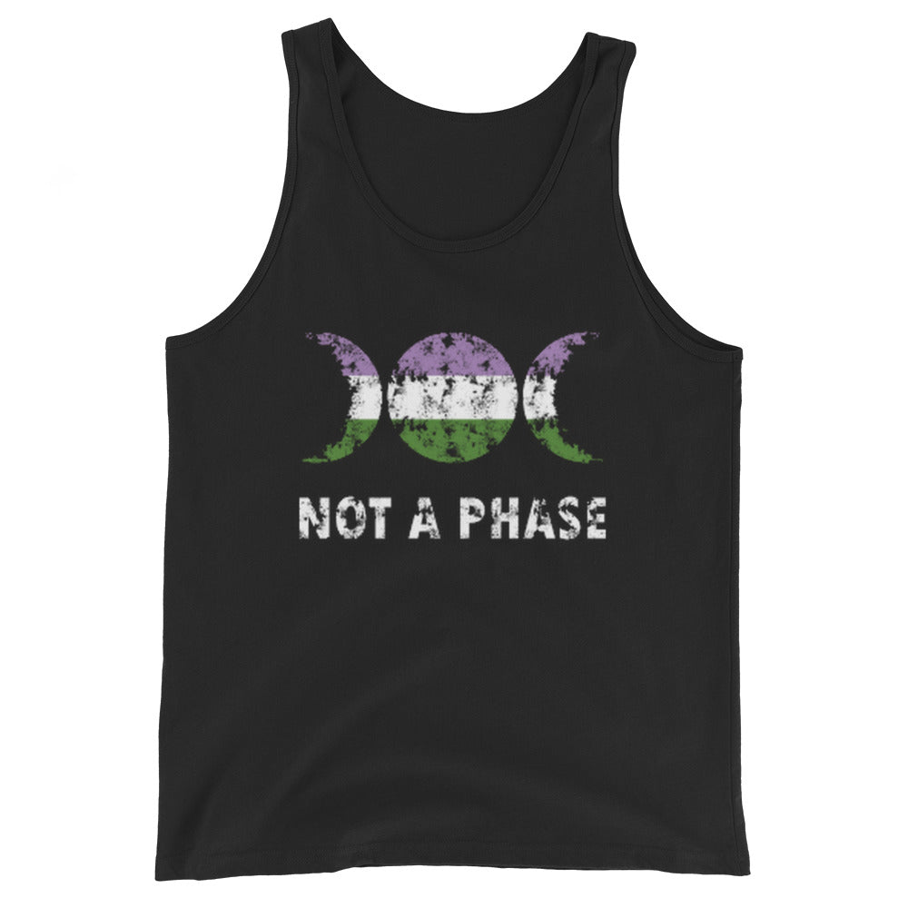 Genderqueer Pride Tank Top - Not a Phase Black Genderqueer mens-staple-tank-top-black-front-648d0aa56ef8e