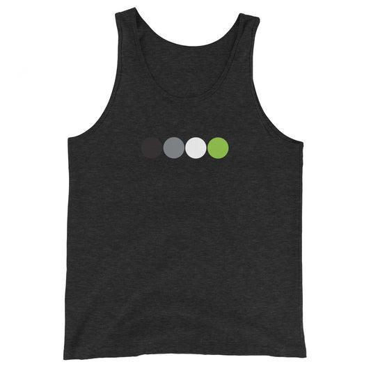 Agender Pride Tank Top with Circles Charcoal-Black Triblend Agender mens-staple-tank-top-charcoal-black-triblend-front-648d1ee8a5892