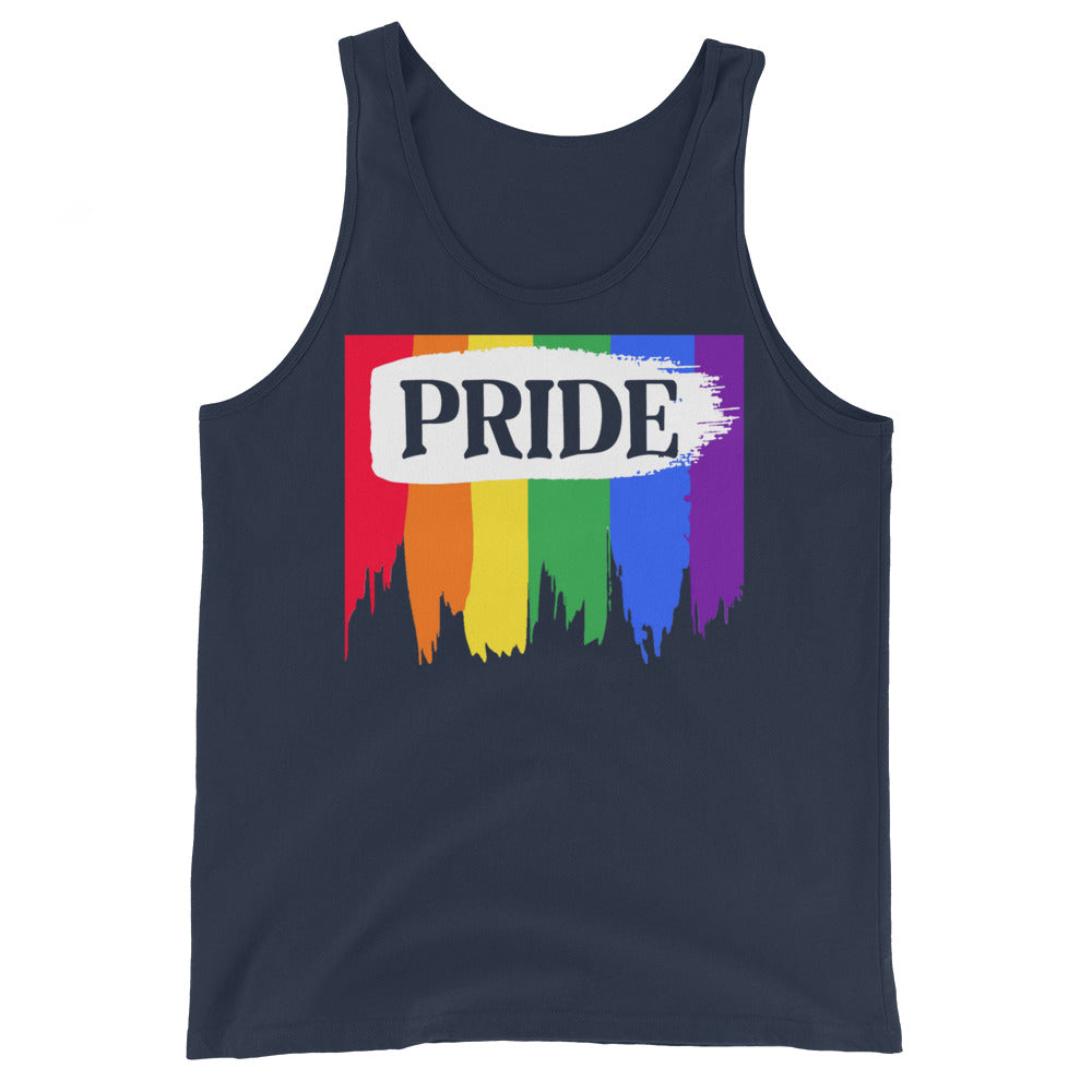 LGBTQ Pride Tank Top - Paint Navy Pride mens-staple-tank-top-navy-front-648cf0702c852