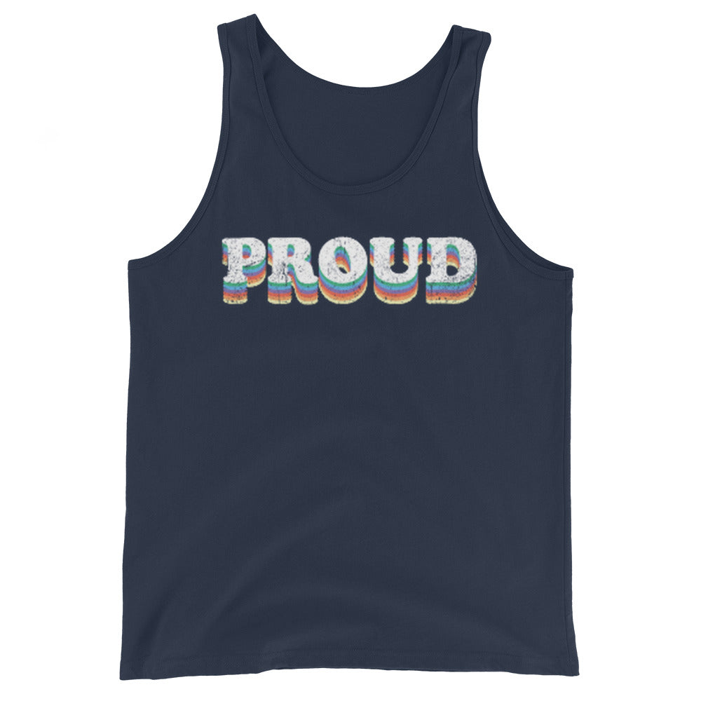 LGBTQ Pride Tank Top - Proud Navy Pride mens-staple-tank-top-navy-front-648d0884cde62