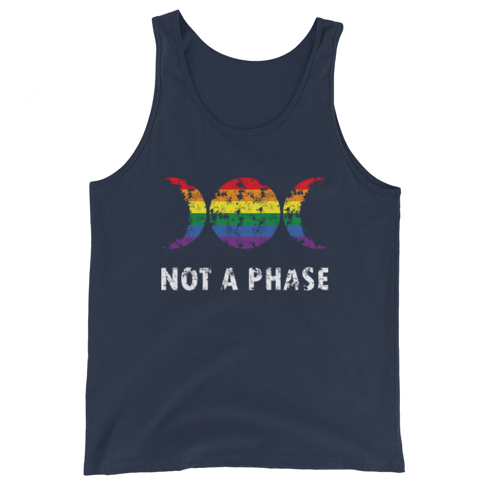 LGBTQ Pride Tank Top - Not A Phase Navy Pride mens-staple-tank-top-navy-front-648d0b9dbbd57