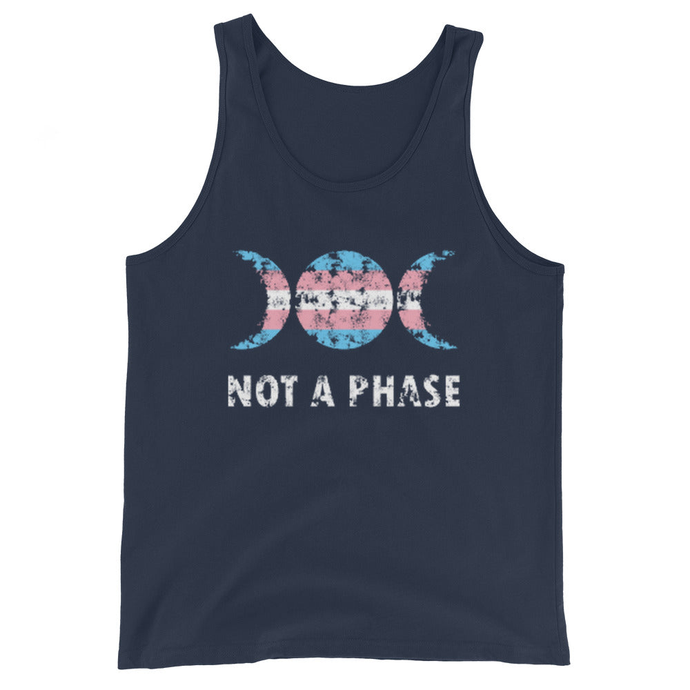 Transgender Trans Pride Tank Top - Not A Phase Navy Transgender mens-staple-tank-top-navy-front-648d0ee82aa28