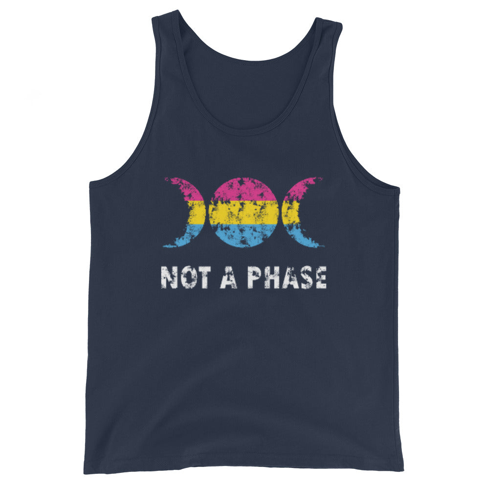 Pansexual Pan Pride Tank Top - Not A Phase Navy Pansexual mens-staple-tank-top-navy-front-648d11f0a977e