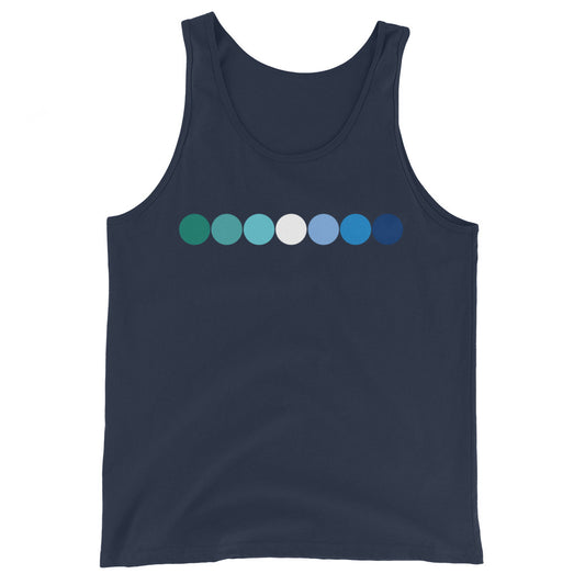 Gay MLM Vincian Pride Tank Top - Circles Navy Gay mens-staple-tank-top-navy-front-648d177617091