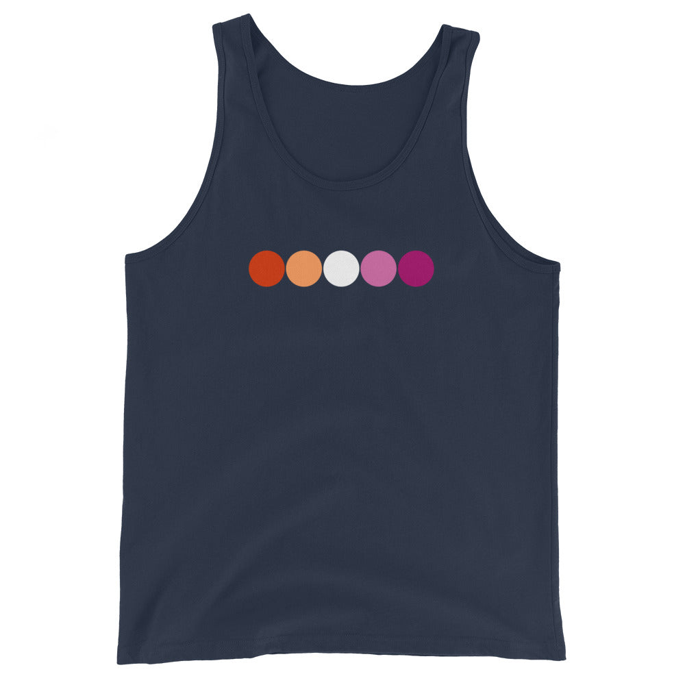 Lesbian Pride Tank Top - Circles Navy Lesbian mens-staple-tank-top-navy-front-648d18452895f