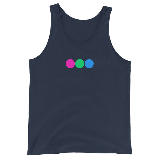 Polysexual Poly Pride Tank Top - Circles Navy Polysexual mens-staple-tank-top-navy-front-648d206320eaa