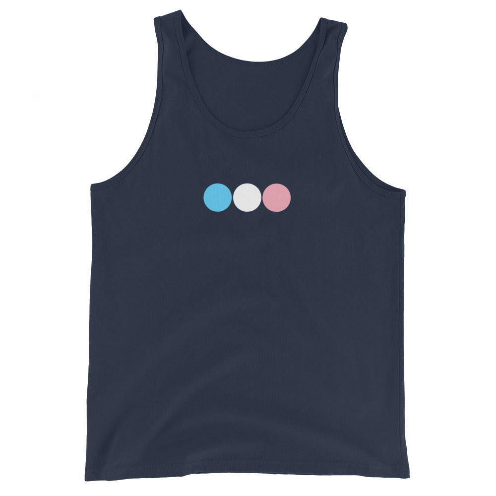 Transgender Trans Pride Tank Top - Circles Navy Transgender mens-staple-tank-top-navy-front-648d21a5bf6bf