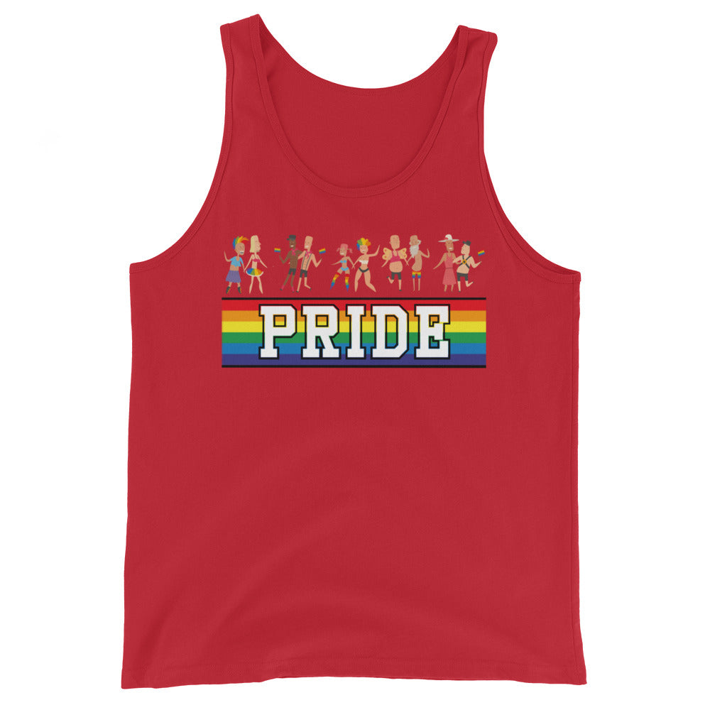 LGBTQ Pride Tank Top - Pride Parade Red Pride mens-staple-tank-top-red-front-648cf355bb34c