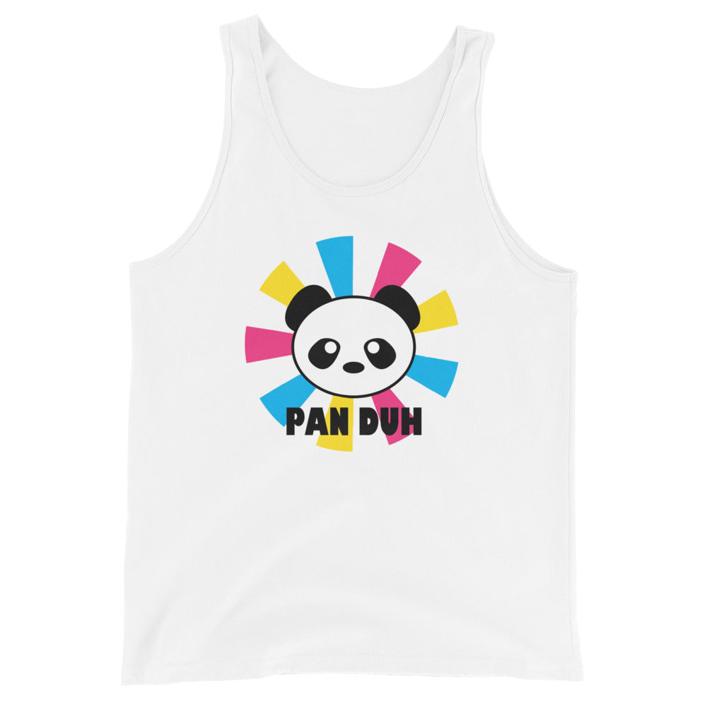 Pansexual Pan Pride Tank Top - Pan Duh White Pansexual mens-staple-tank-top-white-front-648d1942d8a4b