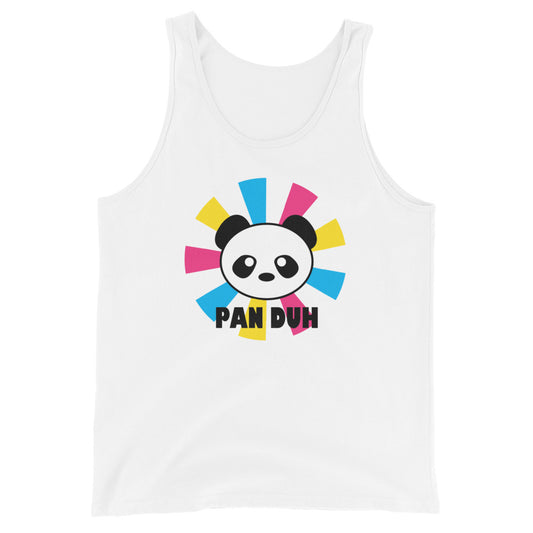 Pansexual Pan Pride Tank Top - Pan Duh White Pansexual mens-staple-tank-top-white-front-648d1942d8a4b