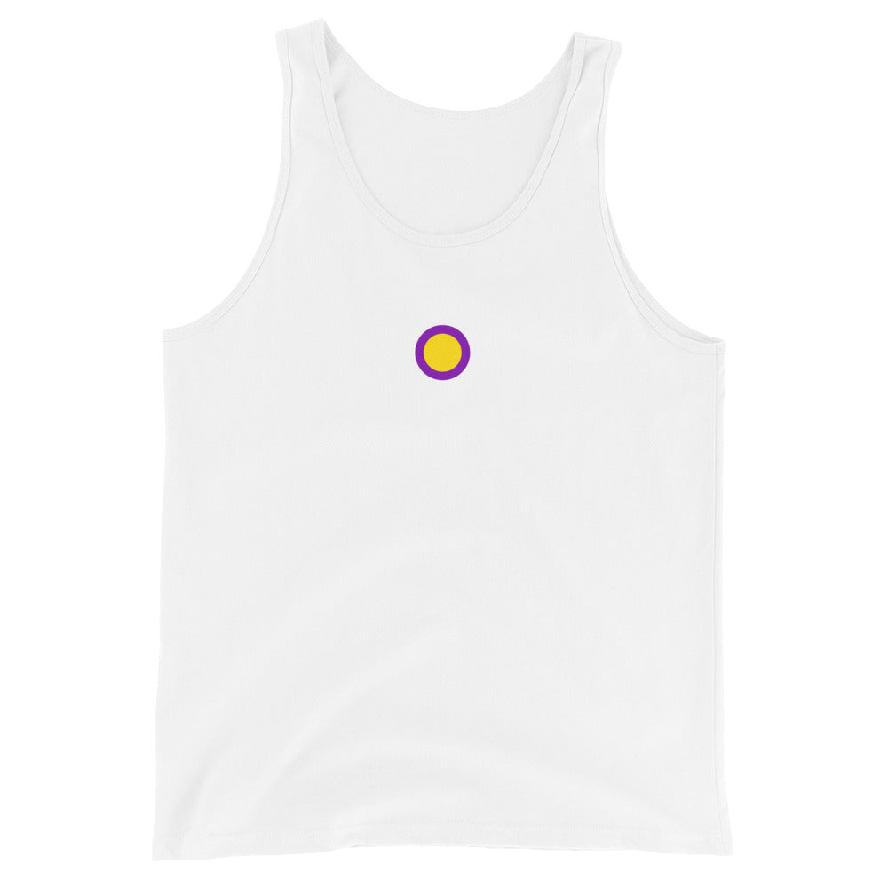 Intersex Pride Tank Top - Circle White Intersex mens-staple-tank-top-white-front-648d1b745222e