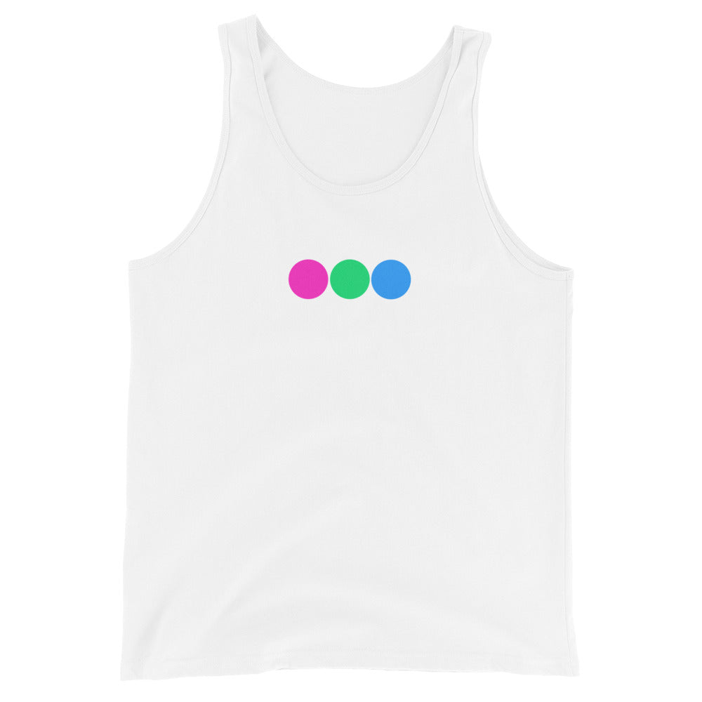 Polysexual Poly Pride Tank Top - Circles White Polysexual mens-staple-tank-top-white-front-648d206323fff